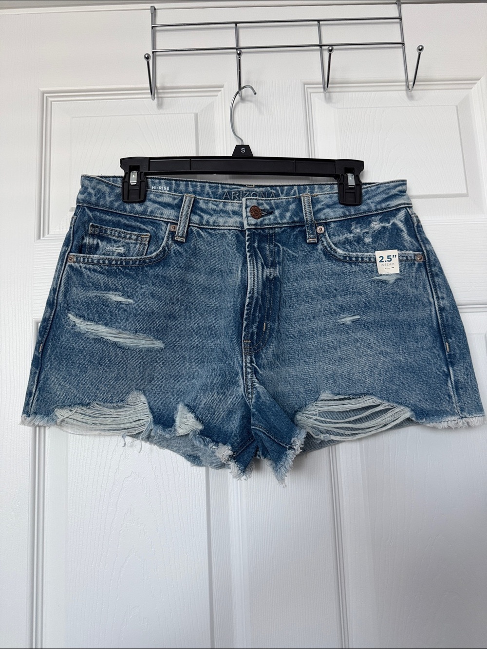 Arizona Jean Company Light Blue Distressed Denim Cutoff Shorts